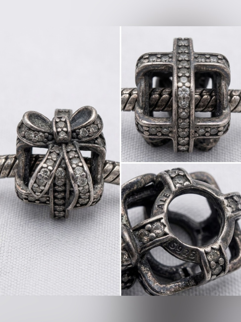 Authentic Retired Pandora Sparkling Surprise Gift Box Present Charm 925 ALE